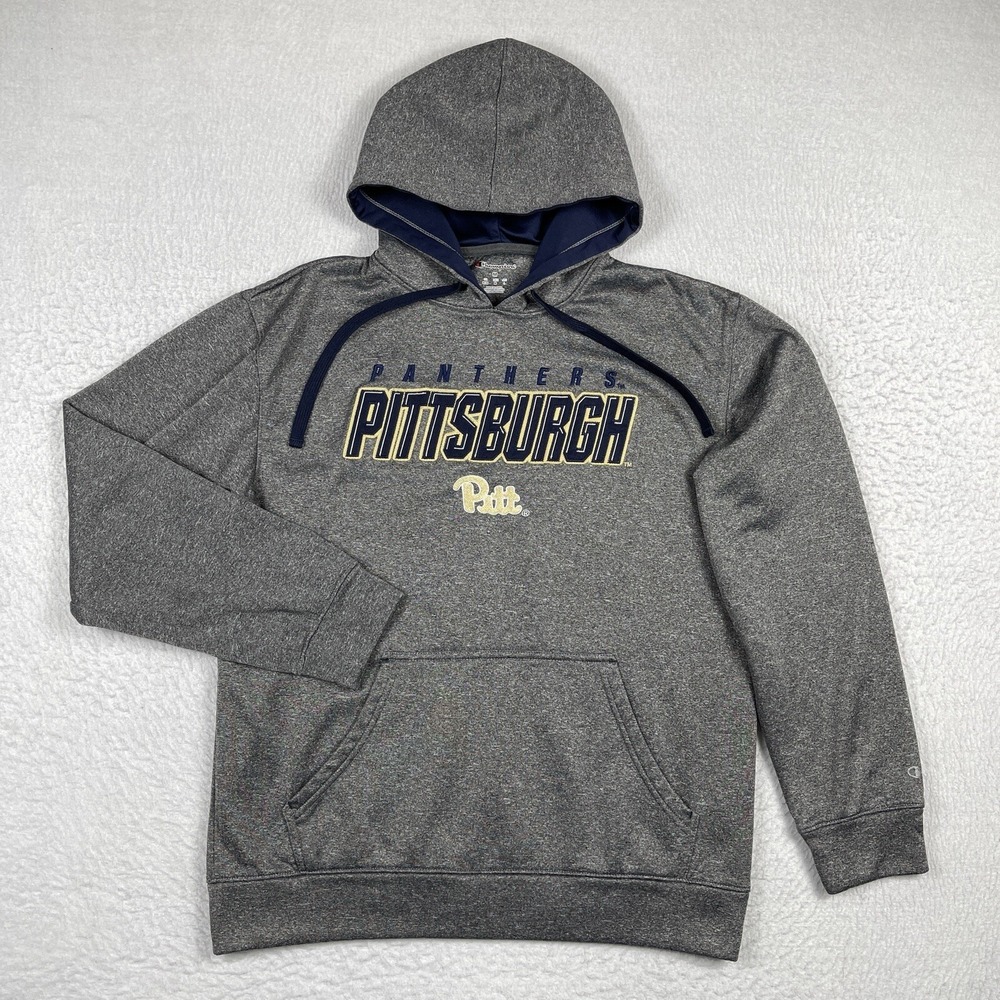Pitt Panthers Sweatshirt Mens Medium‎ Gray Pullover Hoodie Football Basketball